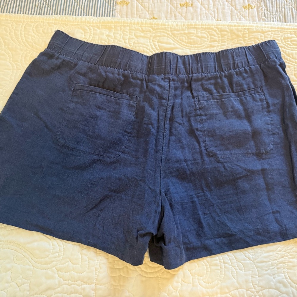 Lilly Pulitzer Lilo Linen Navy Blue Shorts